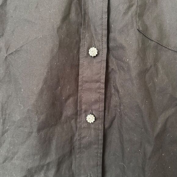 GAP The Big Shirt Oversized Button Down Jeweled Black NWT XS - Picture 4 of 5